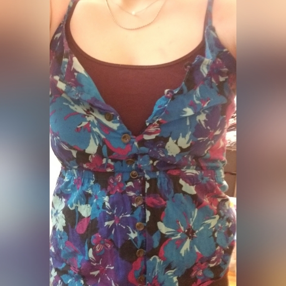 Kirra Pac Sun Floral Ruffle Spaghetti Strap Tank - Picture 4 of 4
